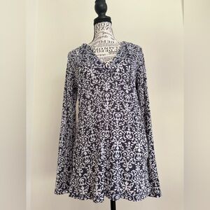 Balance Collection Blue and White Yoga Coverup — Size Medium